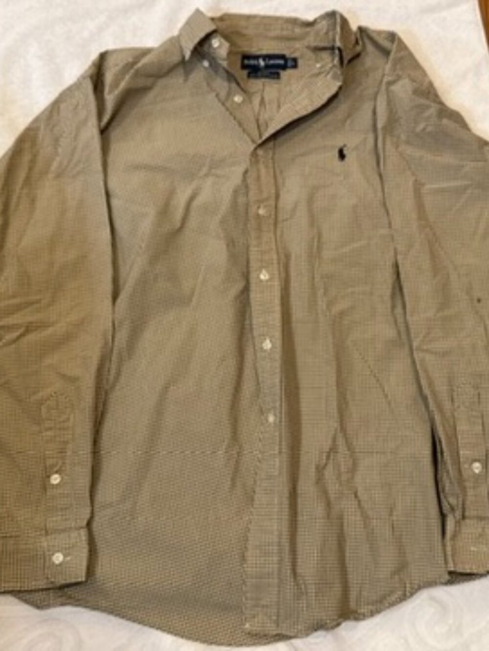 Polo Ralph Lauren 100% 2-ply Cotton Large Yellow/Black Blake Button Down Shirt